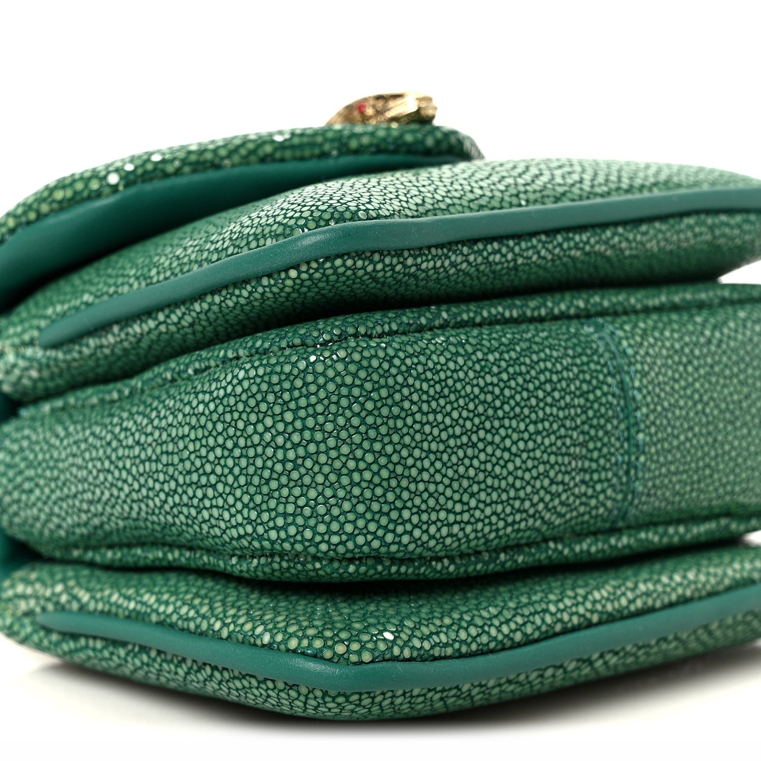 Bulgari Galuchat Serpenti Reverse Micro Top Handle Emerald Green 10 of 12