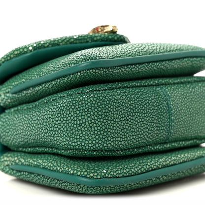 Bulgari Galuchat Serpenti Reverse Micro Top Handle Emerald Green 10 of 12