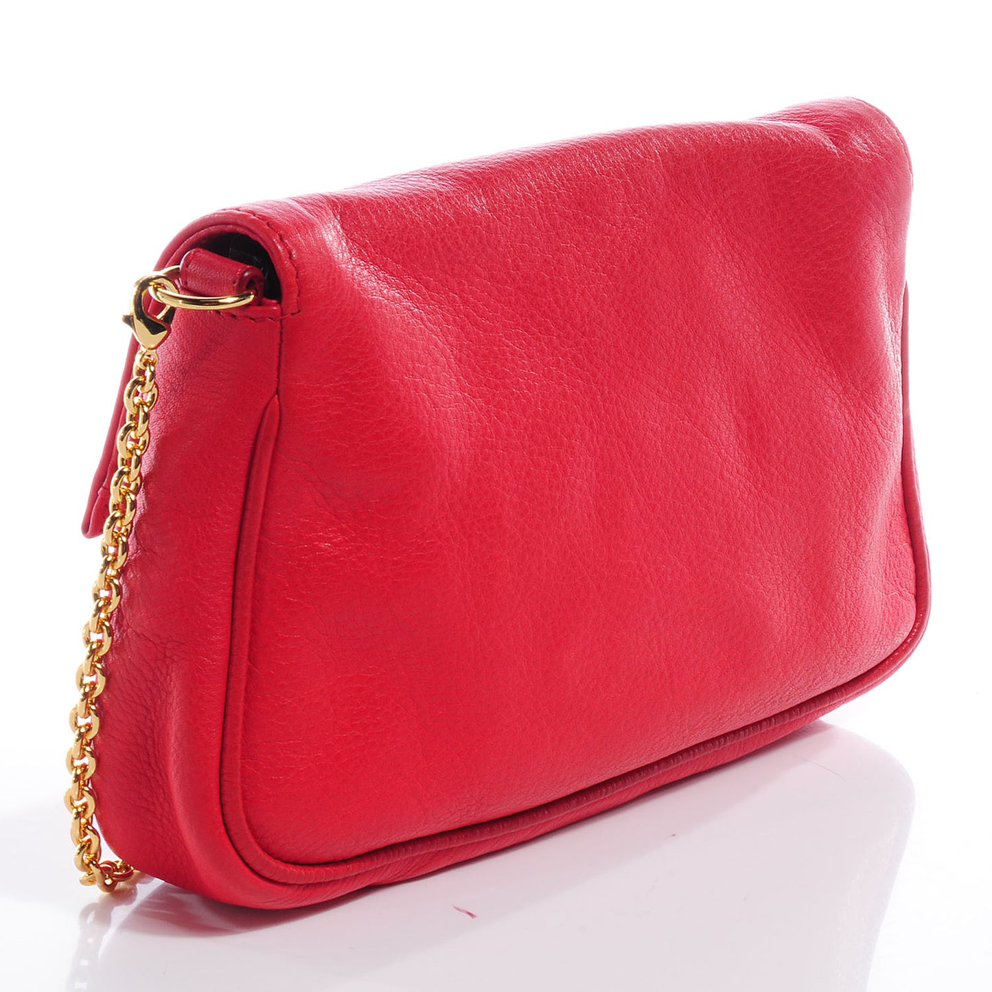 Vitello Flamingo Fendista Pouchette Crossbody Red