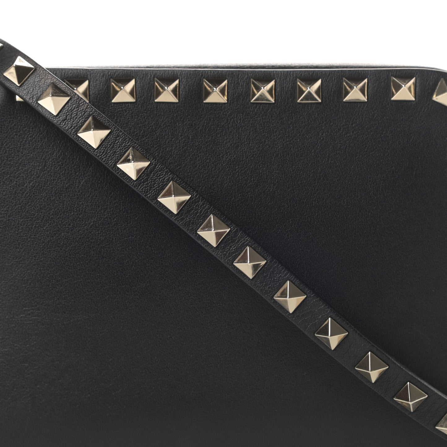 Calfskin Rockstud Camera Crossbody Bag Black