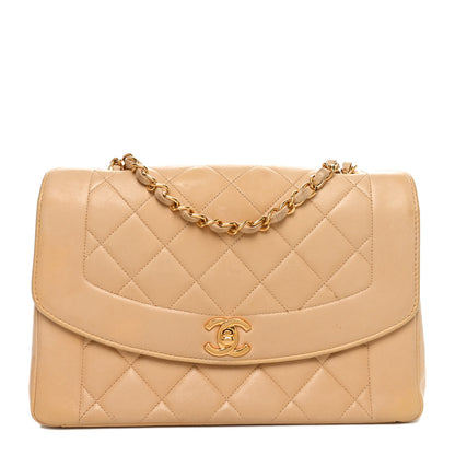 Chanel Lambskin Quilted Medium Single Flap Beige 1 of 10