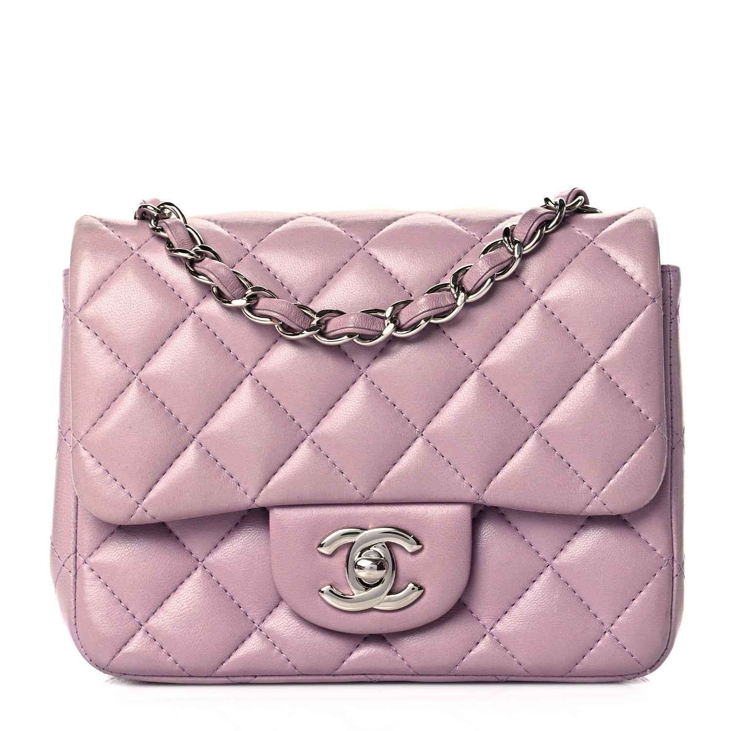 Chanel Lambskin Quilted Mini Square Flap Light Purple 1 of 11
