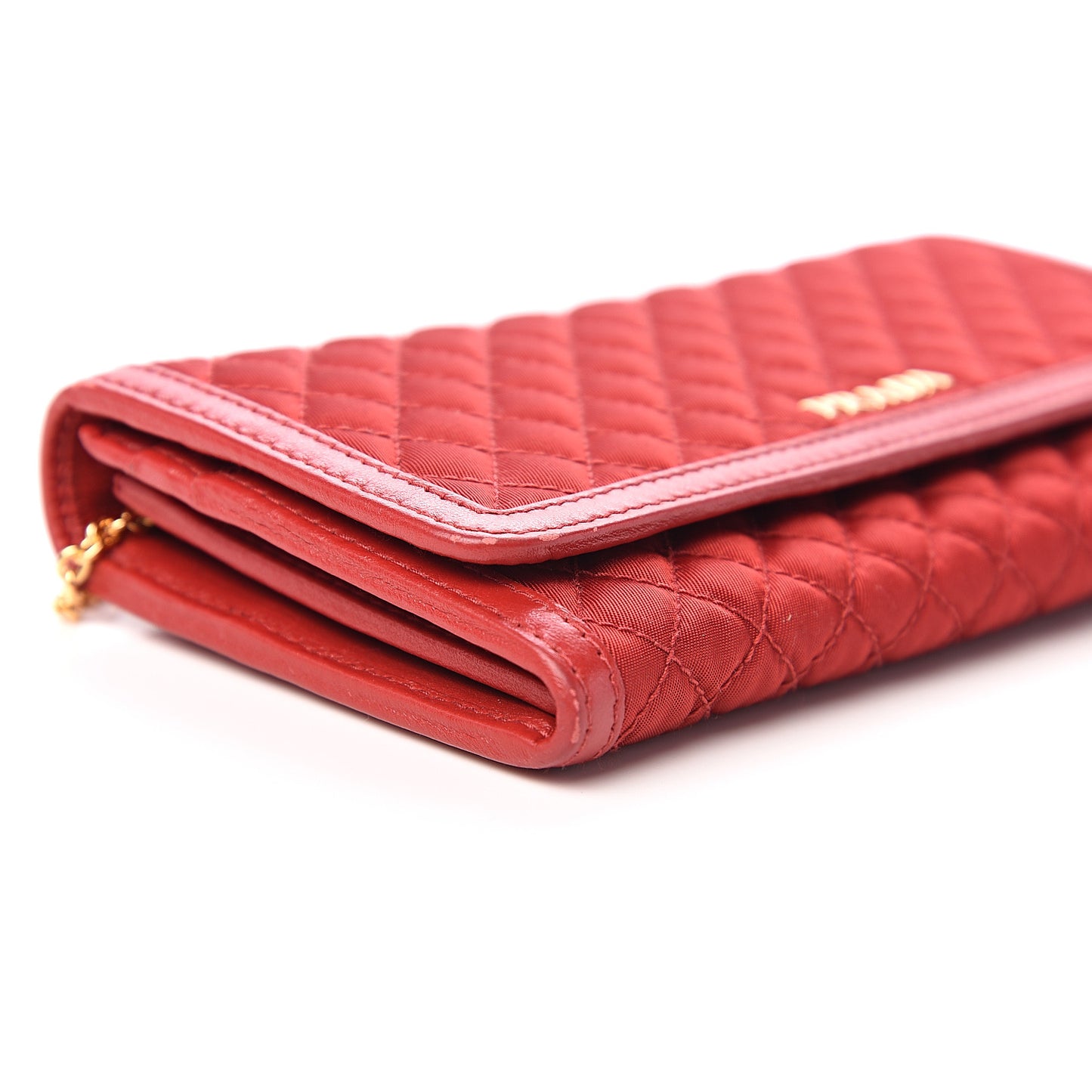 Tessuto Nylon Quilted Continental Flap Wallet Fuoco