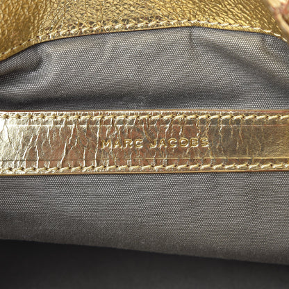 Marc Jacobs Crackled Calfskin Studded Tote Gold 7 of 12