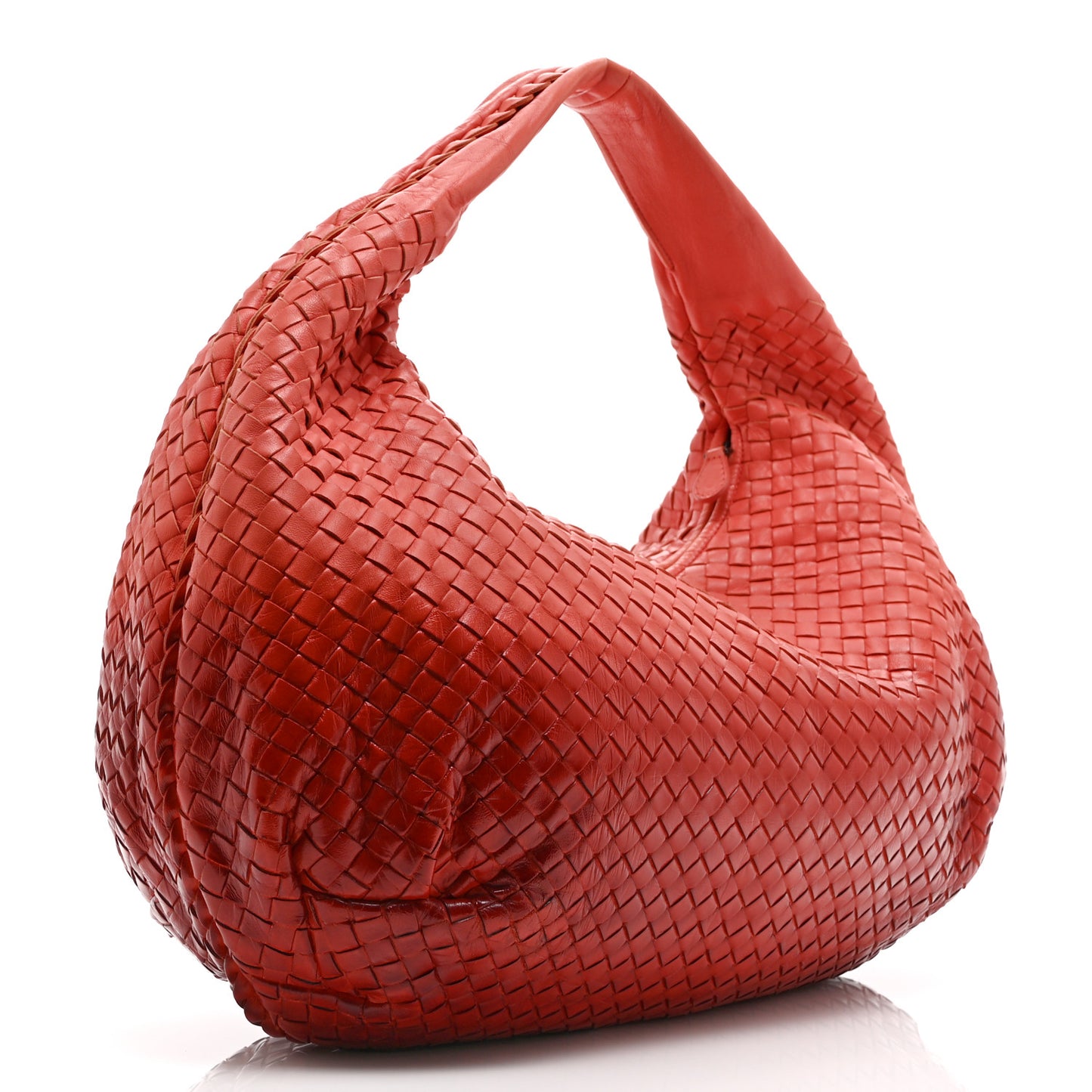 Nappa Patent Intrecciato Large Belly Veneta Ombre Hobo Magma