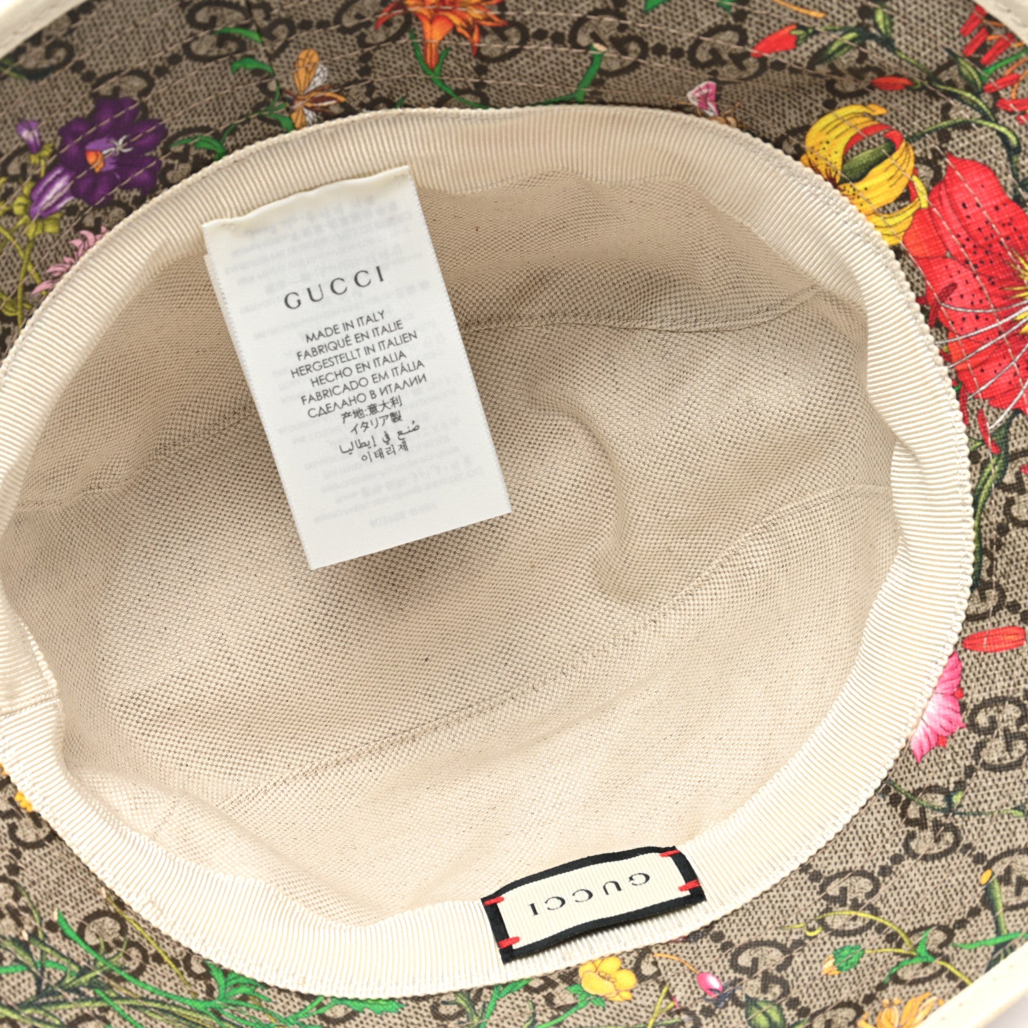 Gucci GG Supreme Monogram Flora Bucket Hat S White 7 of 8