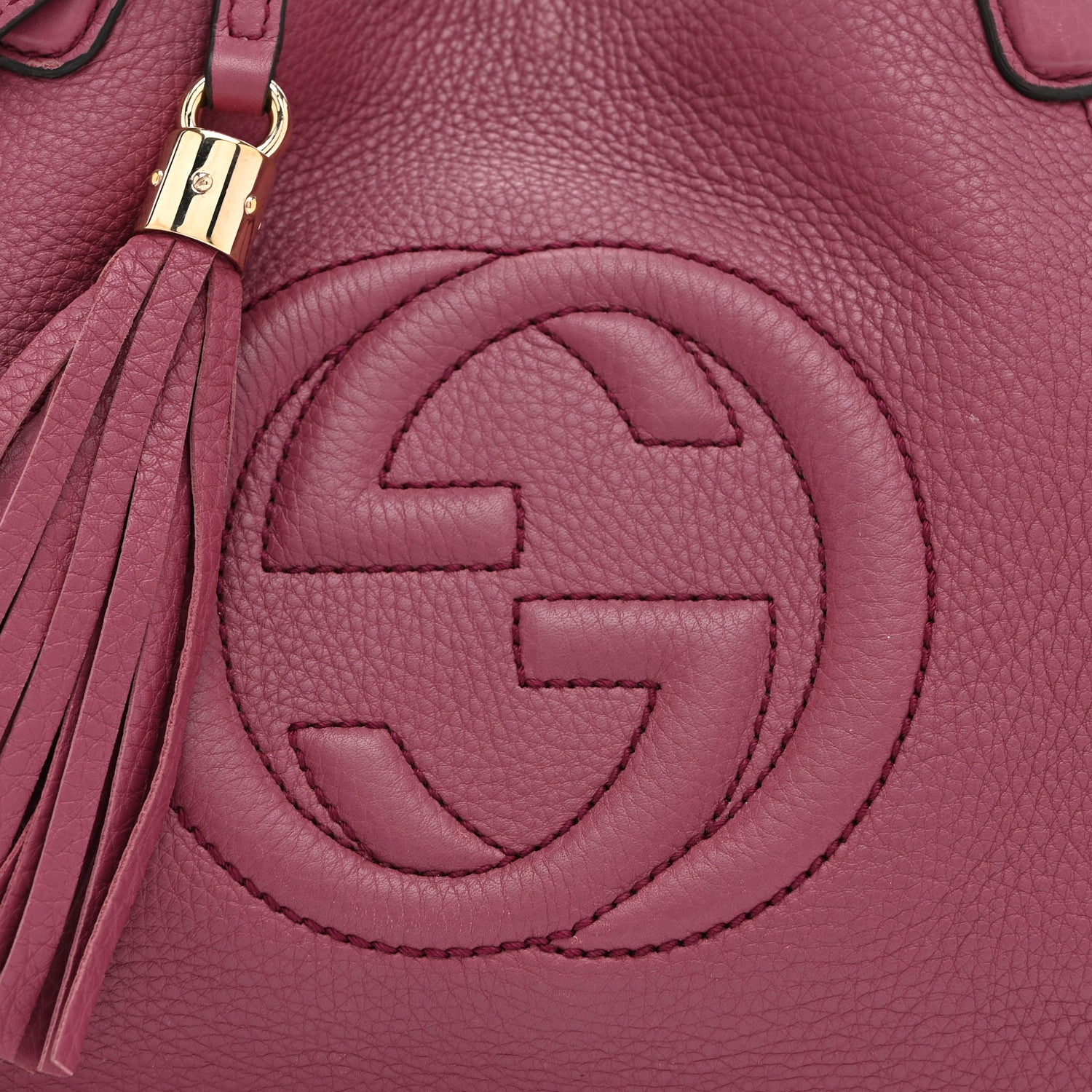 Gucci Pebbled Calfskin Small Soho Shoulder Bag Peonia Flower 9 of 11