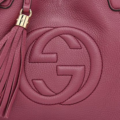 Gucci Pebbled Calfskin Small Soho Shoulder Bag Peonia Flower 9 of 11