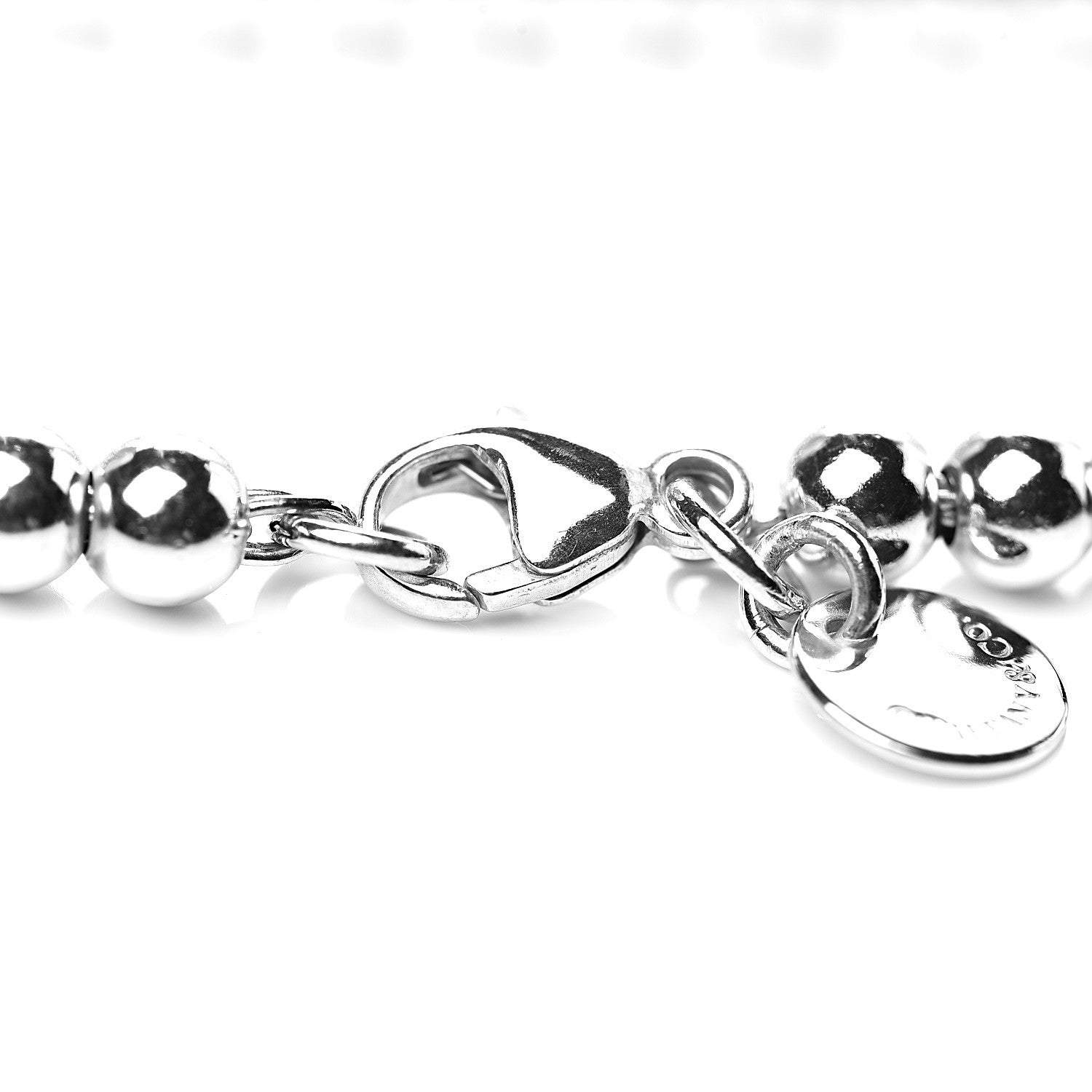 Tiffany Sterling Silver 4mm Bow Bead Bracelet 5 of 5