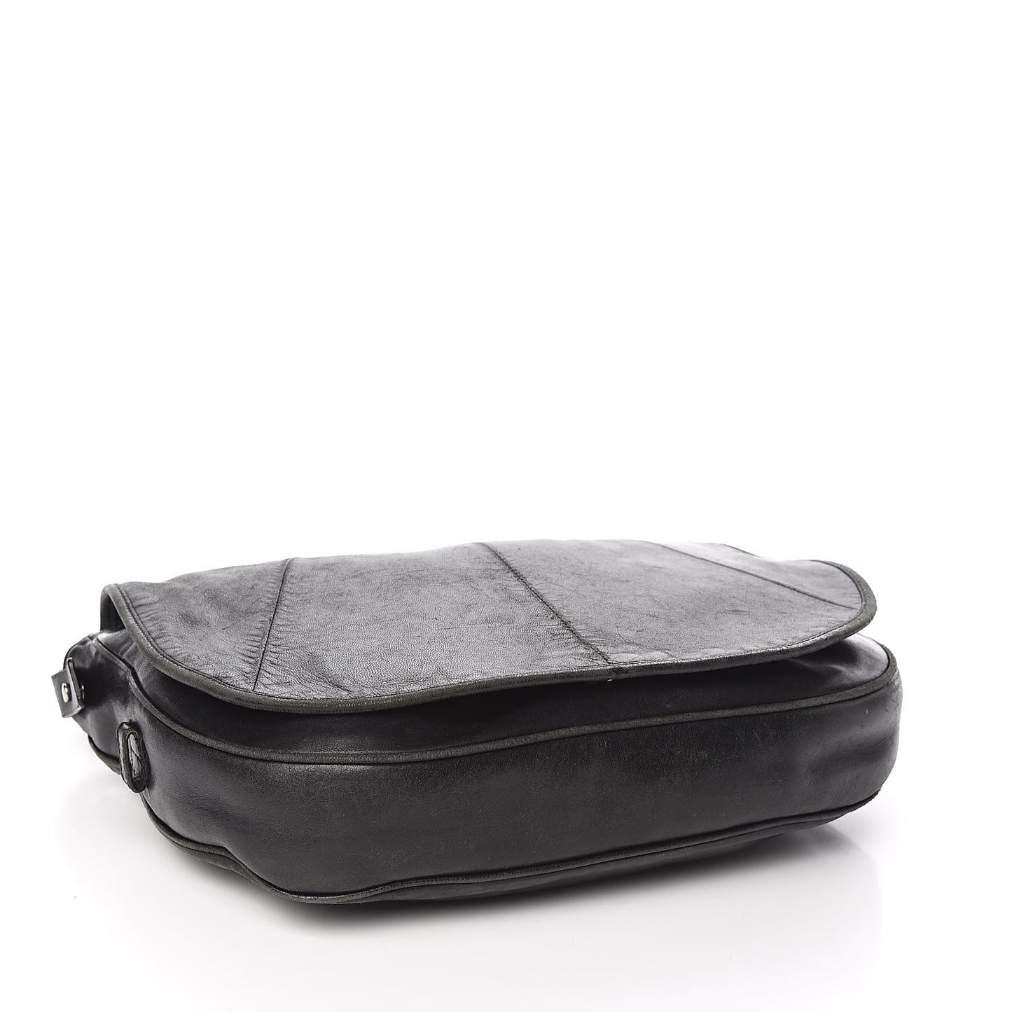 Lambskin Horn Messenger Bag Black