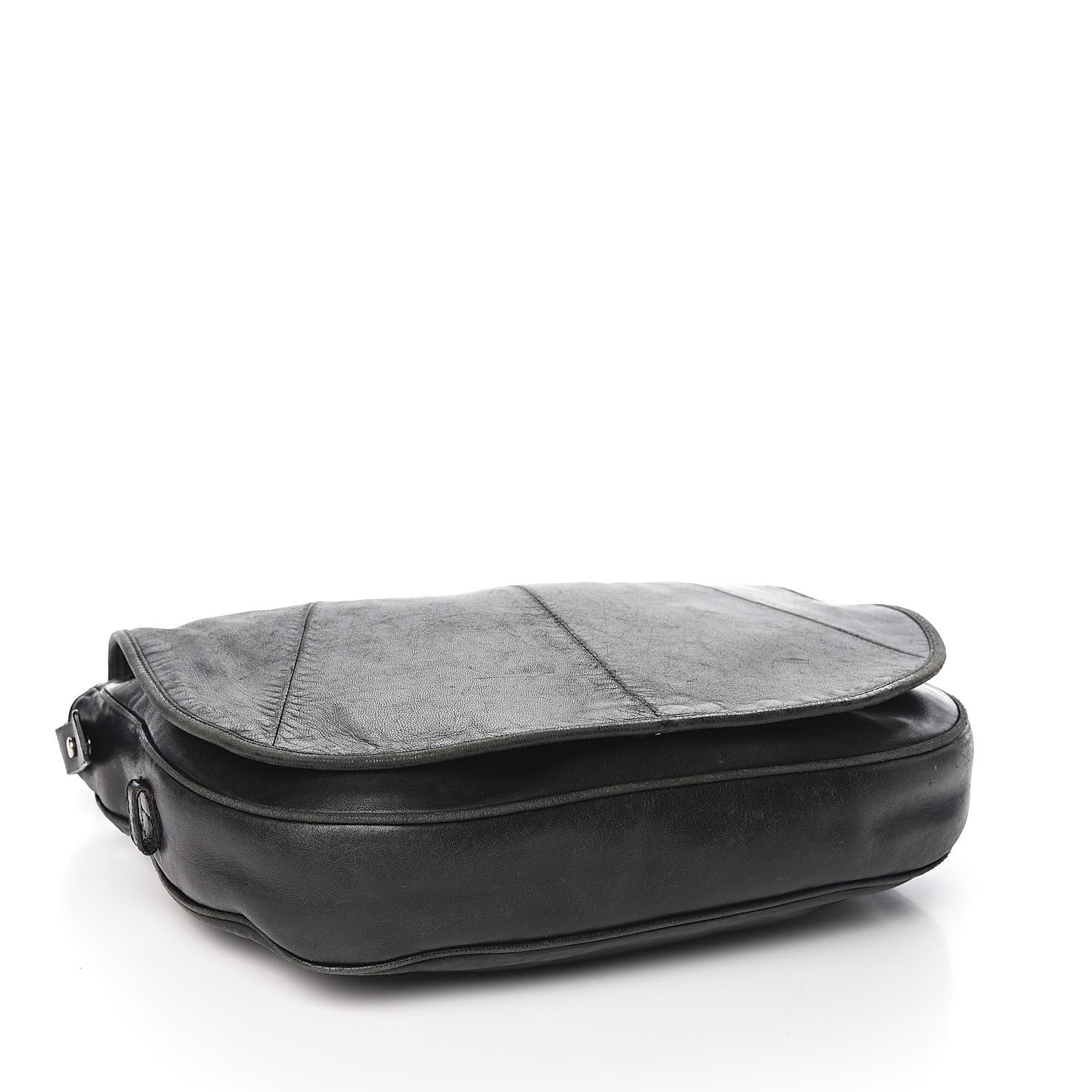 Saint Laurent Lambskin Horn Messenger Bag Black 4 of 17