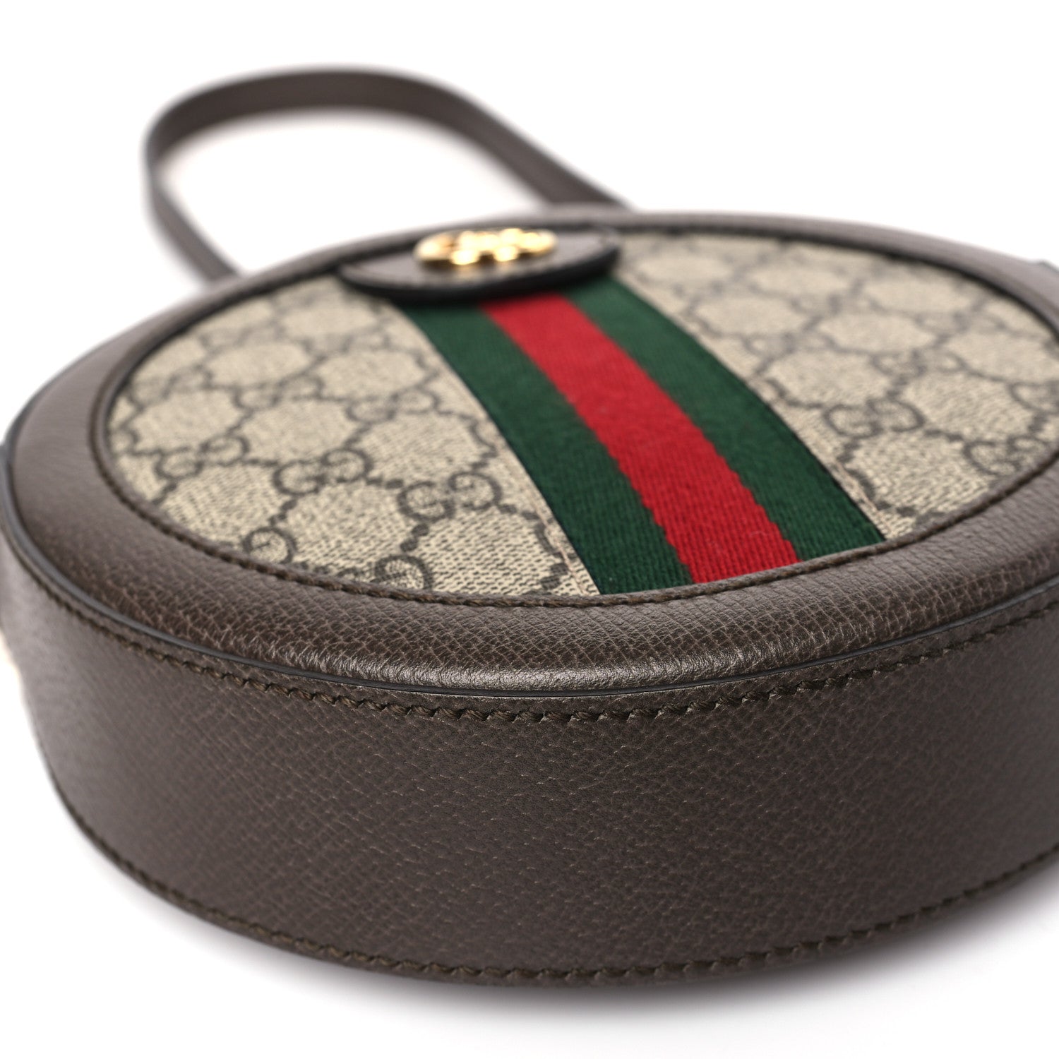 Gucci GG Supreme Monogram Web Mini Ophidia Round Shoulder Bag Brown 8 of 9