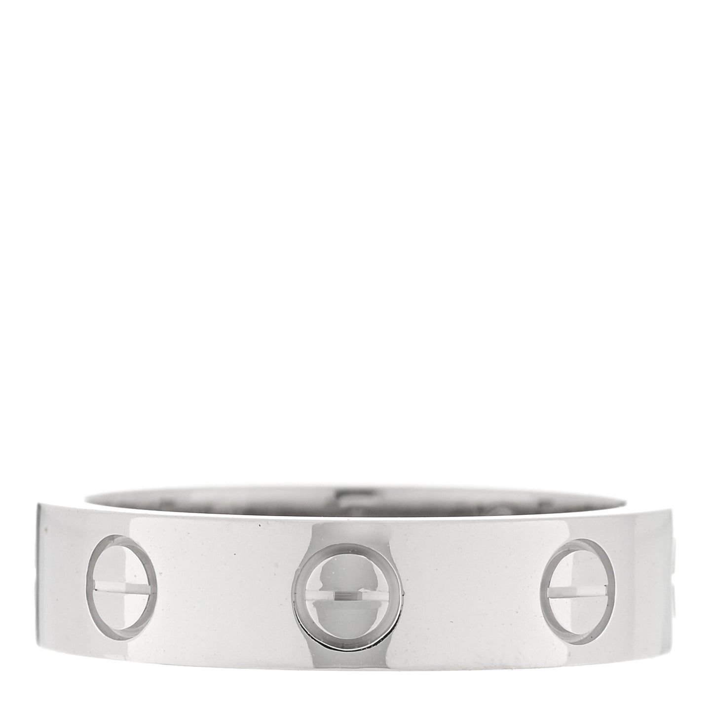 18K White Gold Diamond 4mm LOVE Wedding Band Ring 46 3.75