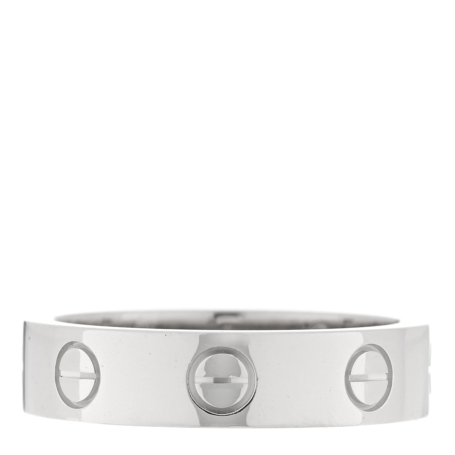Cartier 18K White Gold Diamond 4mm LOVE Wedding Band Ring 46 3.75 3 of 4