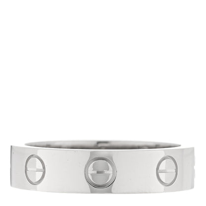 Cartier 18K White Gold Diamond 4mm LOVE Wedding Band Ring 46 3.75 3 of 4