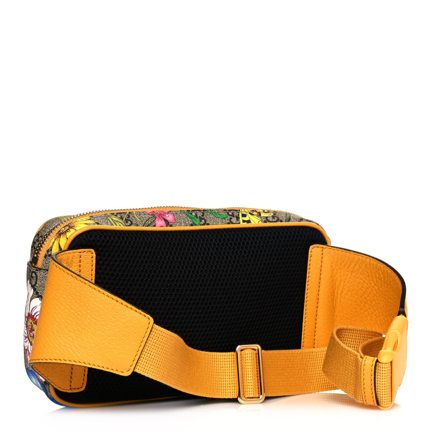 GG Supreme Monogram Flora Medium Ophidia Belt Bag Beige Multicolor Crop