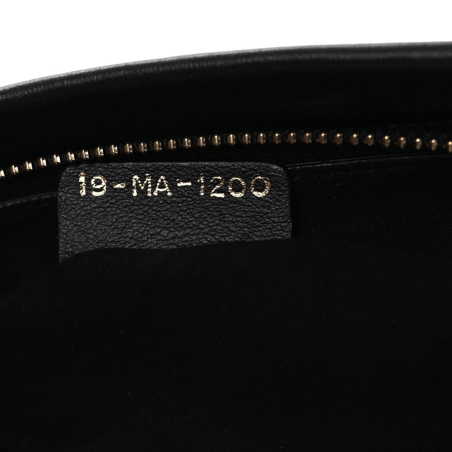 Calfskin Medium Diordouble Zip Pouch Black