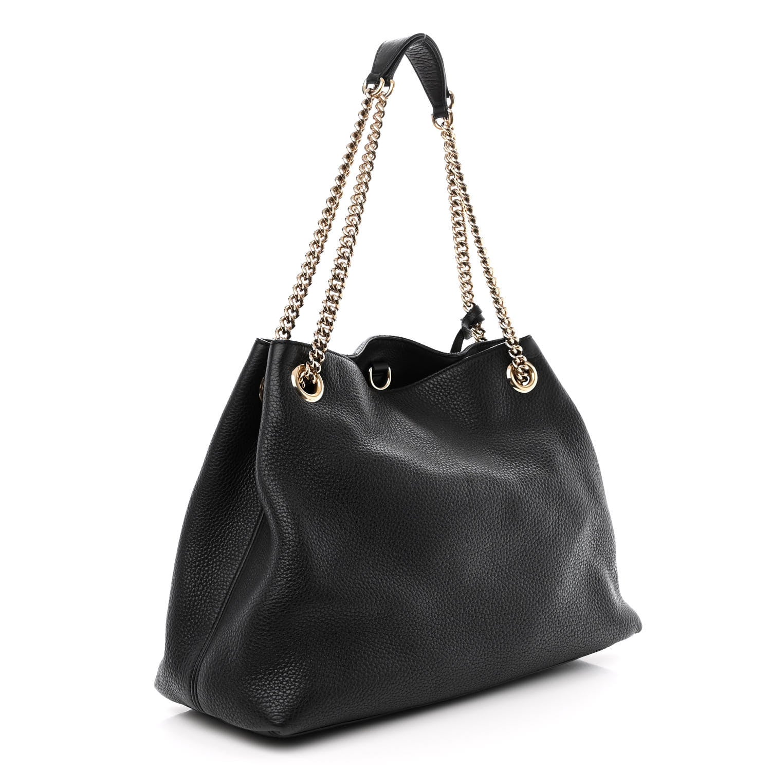 Gucci Pebbled Calfskin Medium Soho Chain Shoulder Bag Black 3 of 12