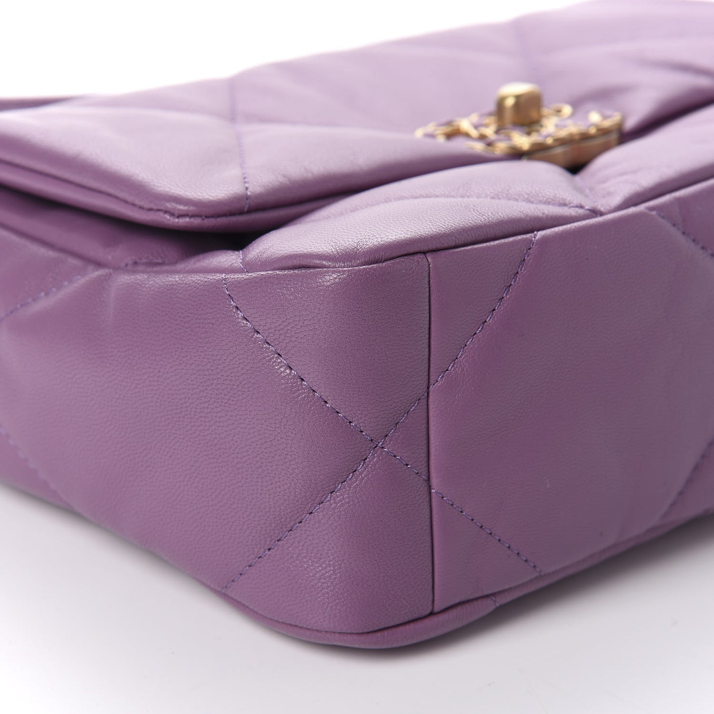 Goatskin Quilted Medium 19 Flap Violet Purple