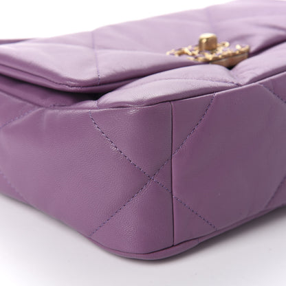 Chanel Goatskin Quilted Medium 19 Flap Violet Purple 6 of 11