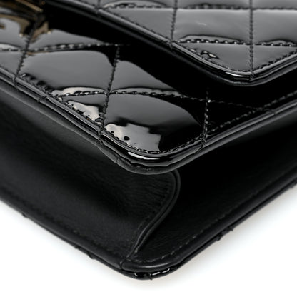 Chanel Patent Quilted Golden Class Wallet on Chain WOC Black 9 of 10