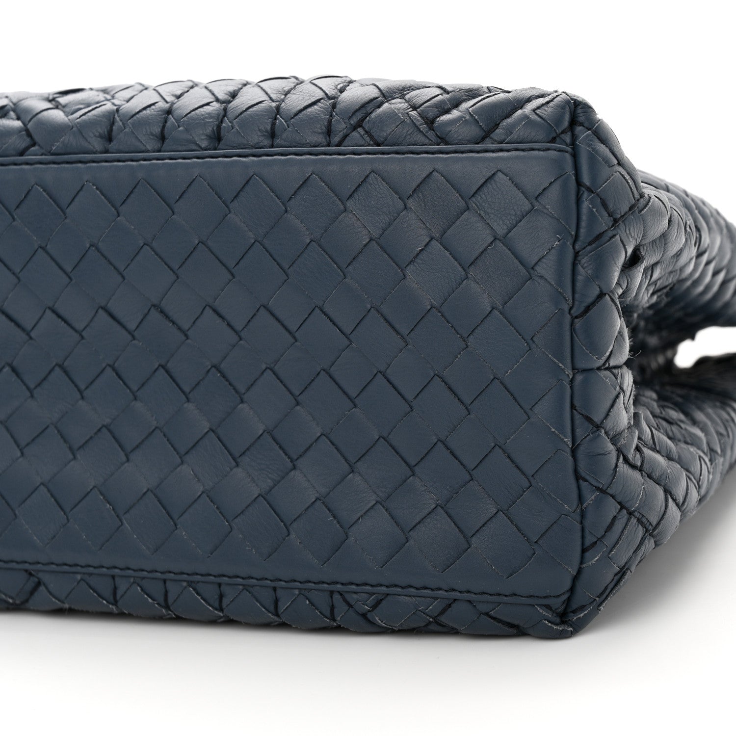 Bottega Veneta Lambskin Intrecciato Boutis Medium Tote Dark Denim 10 of 15