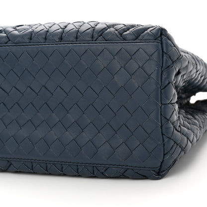 Bottega Veneta Lambskin Intrecciato Boutis Medium Tote Dark Denim 10 of 15