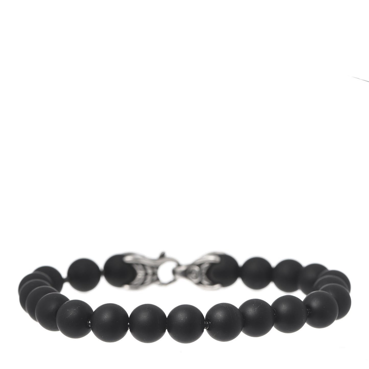 Sterling Silver Black Onyx 8mm Spiritual Beads Bracelet