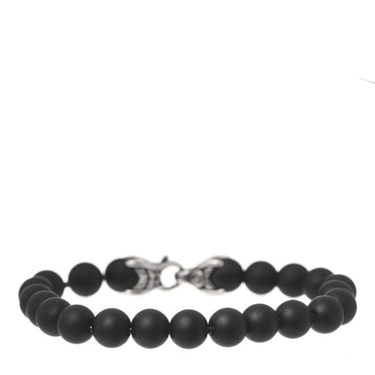 David Yurman Sterling Silver Black Onyx 8mm Spiritual Beads Bracelet 1 of 5