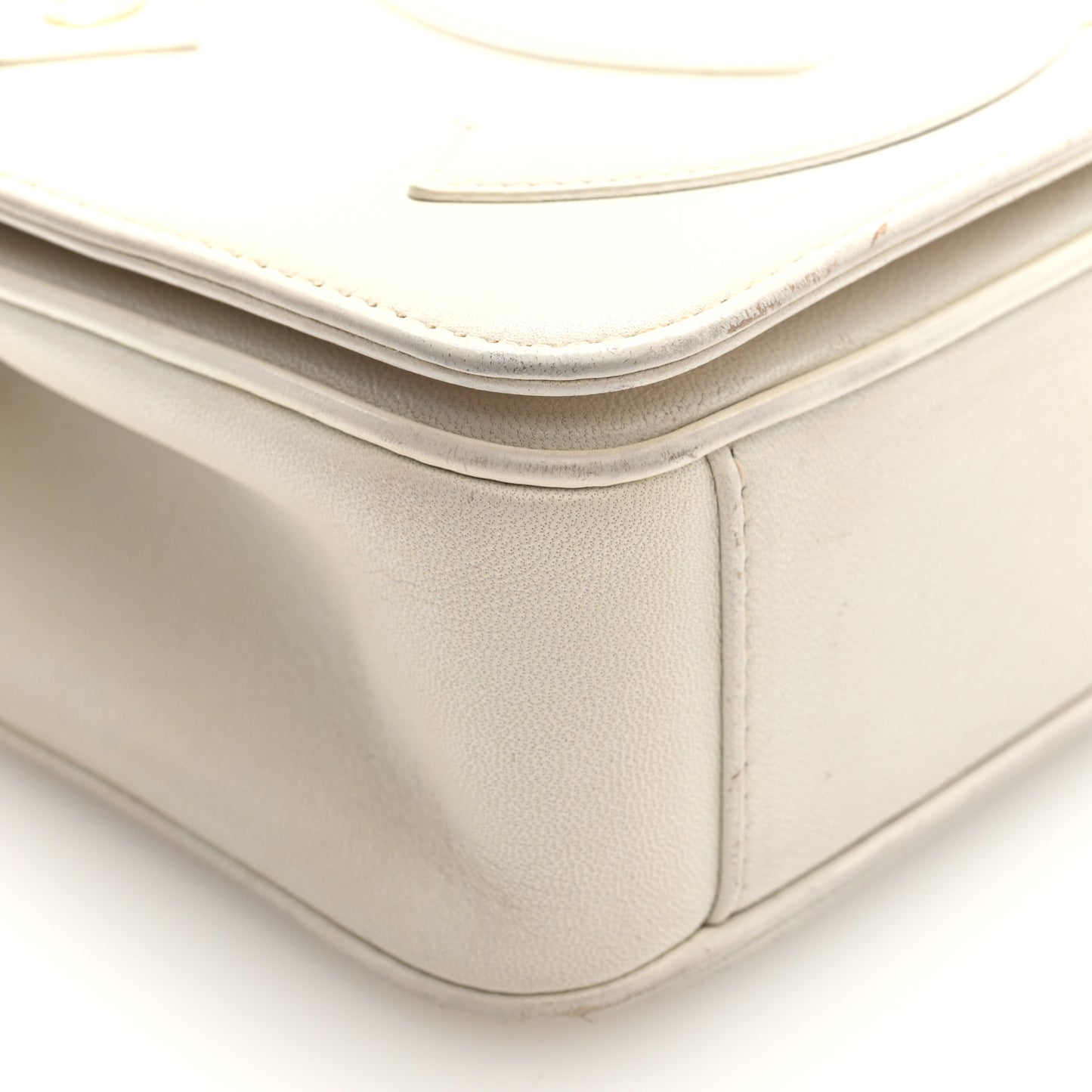 Lambskin CC Mania Flap Bag White
