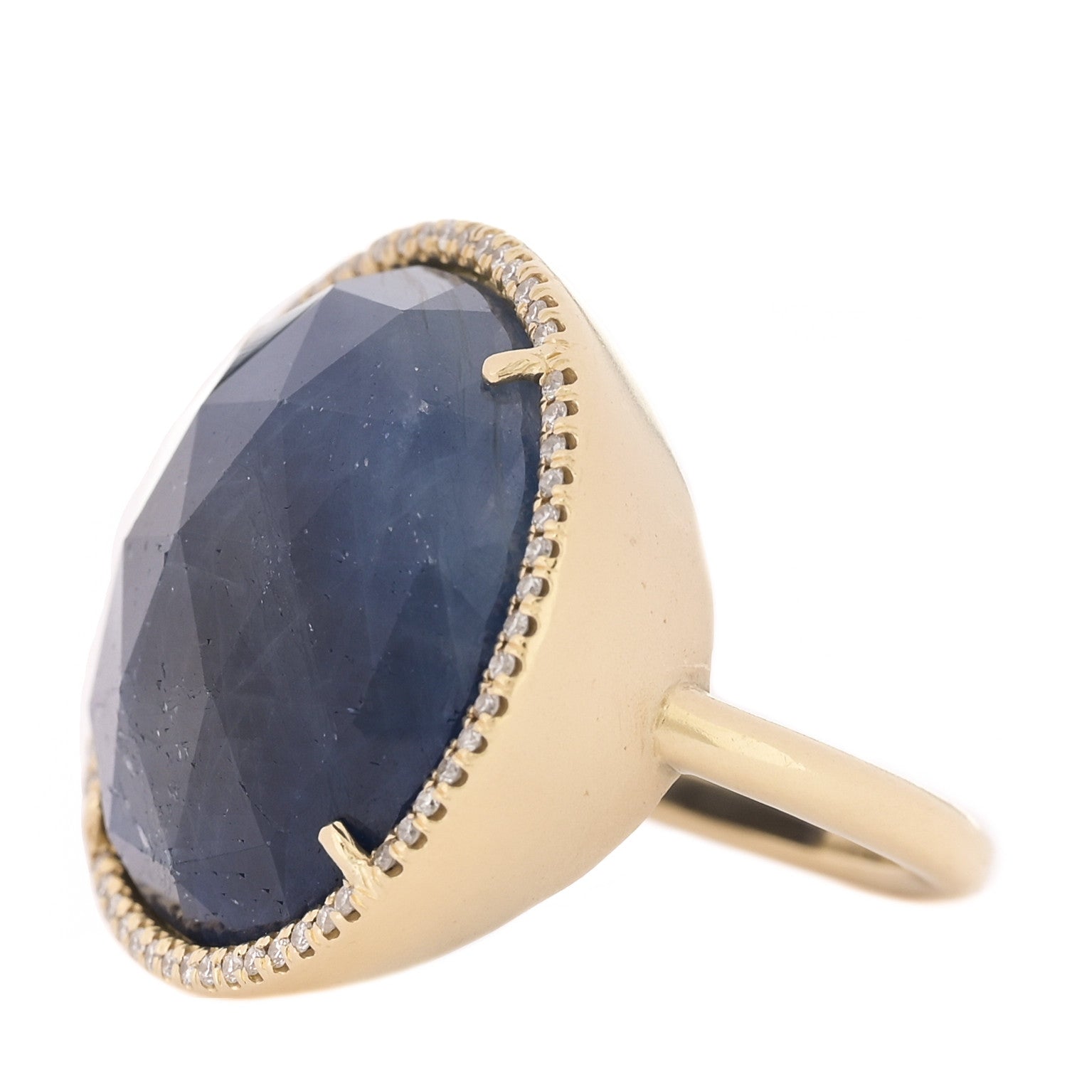 Irene Neuwirth 18K Yellow Gold Diamond Sapphire Ring 53 6.25 3 of 5