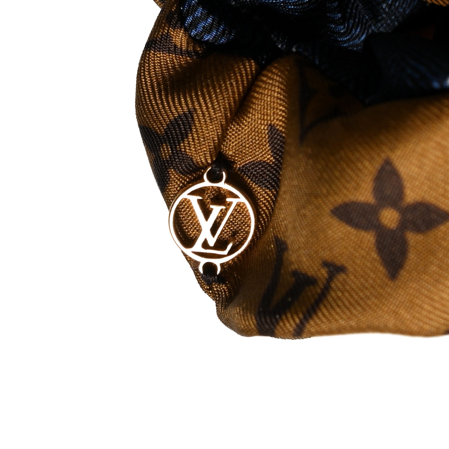 Louis Vuitton Silk Monogram Scrunchie Navy 3 of 3