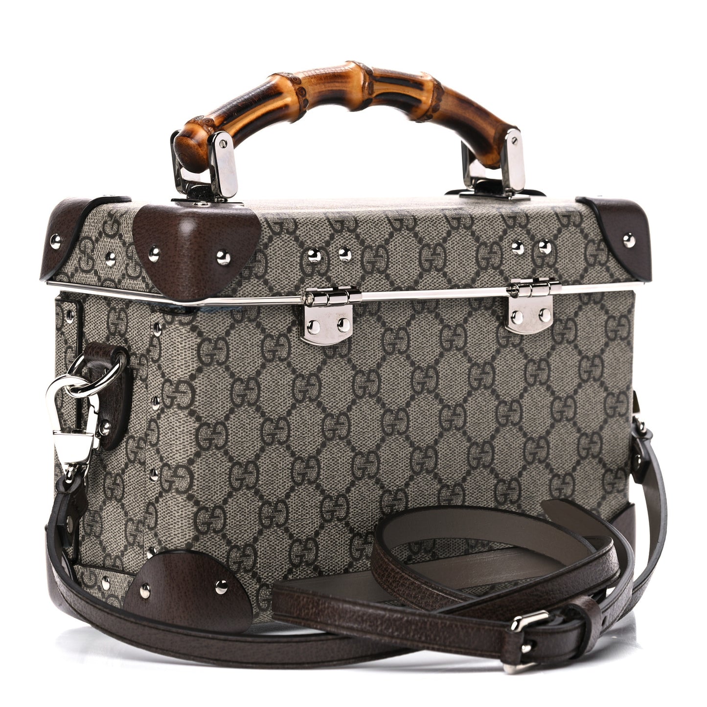 GG Supreme Monogram Globe-Trotter Beauty Case Brown