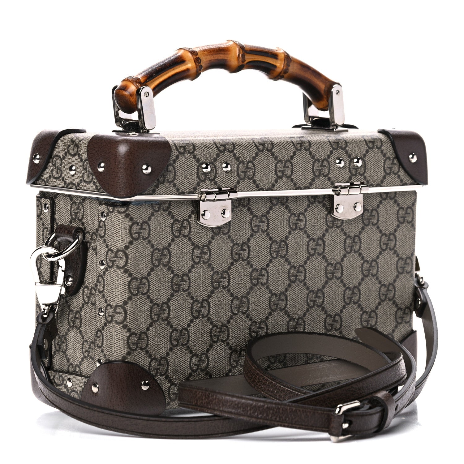 Gucci GG Supreme Monogram Globe-Trotter Beauty Case Brown 3 of 14