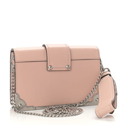 Prada Spazzolato Soft Calf Cahier Chain Wristlet Clutch Pesca 2 of 8