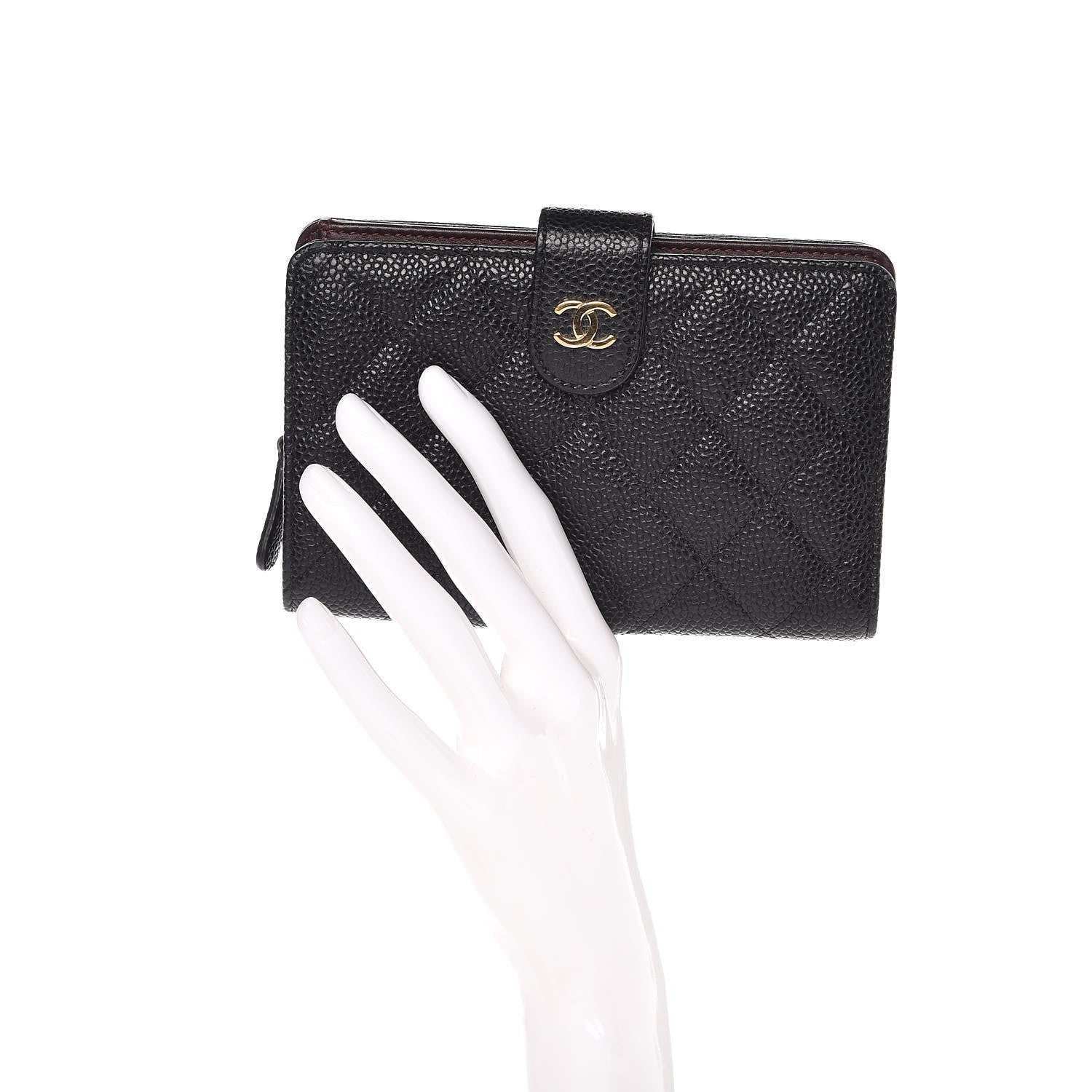 Chanel Caviar Quilted Zipped Pocket Wallet Black 2 of 11