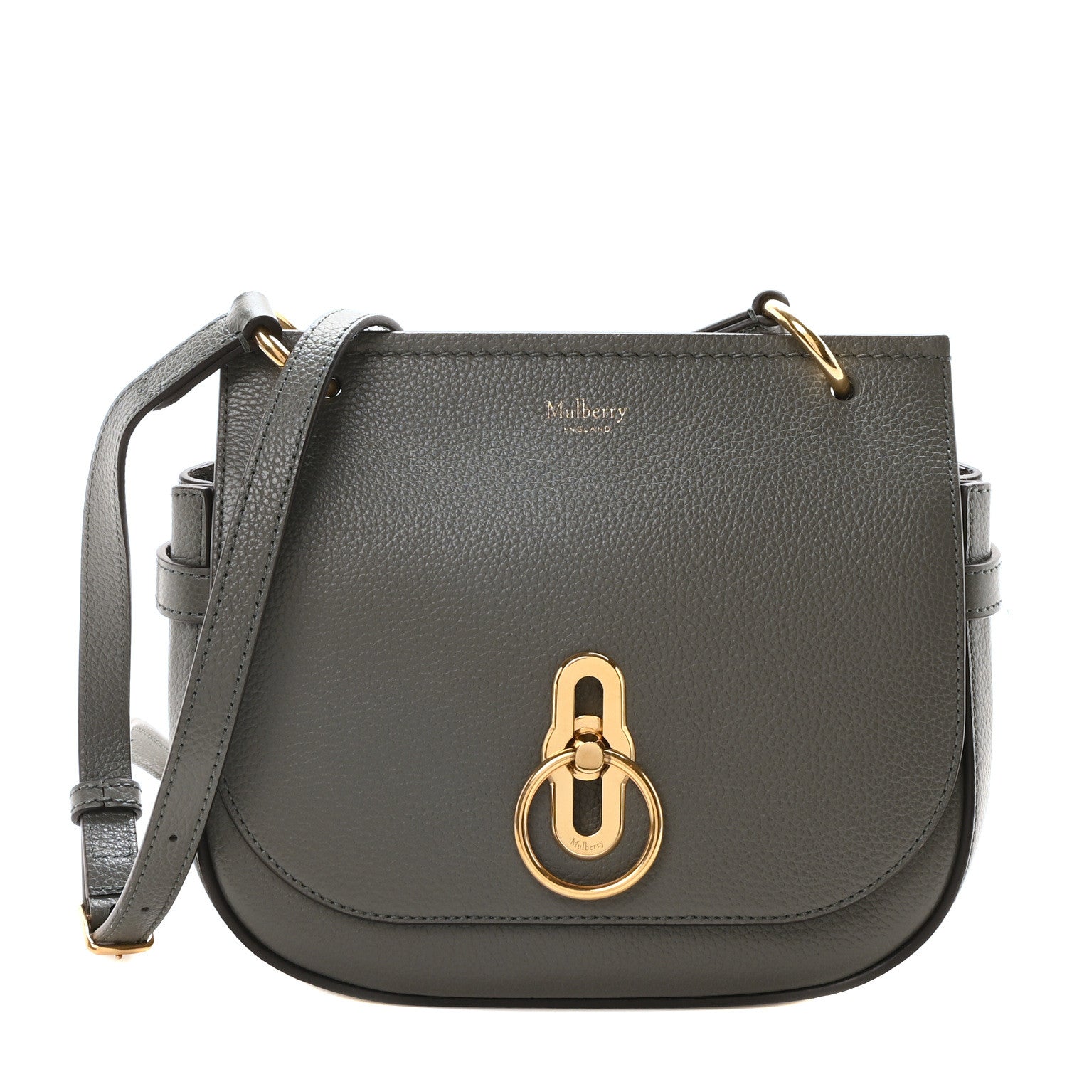 Mulberry Small Classic Grain Calfskin Small Amberley Satchel Charcoal 1 of 9