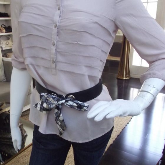 Leather Monogram Kimono Belt w Bolduc Twilly