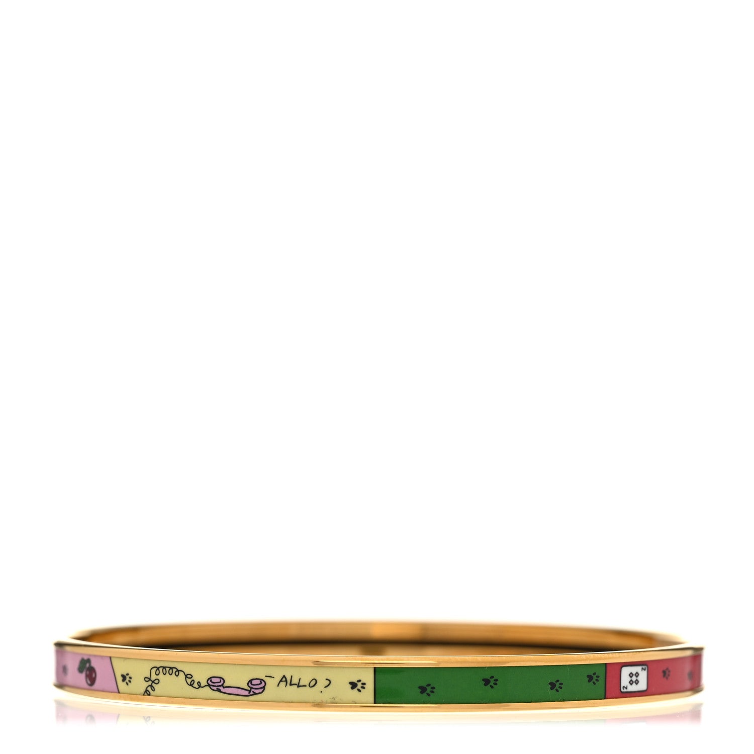 Hermes Enamel Printed Extra Narrow Mystere au 24 Bracelet 70 Casaque 1 of 6