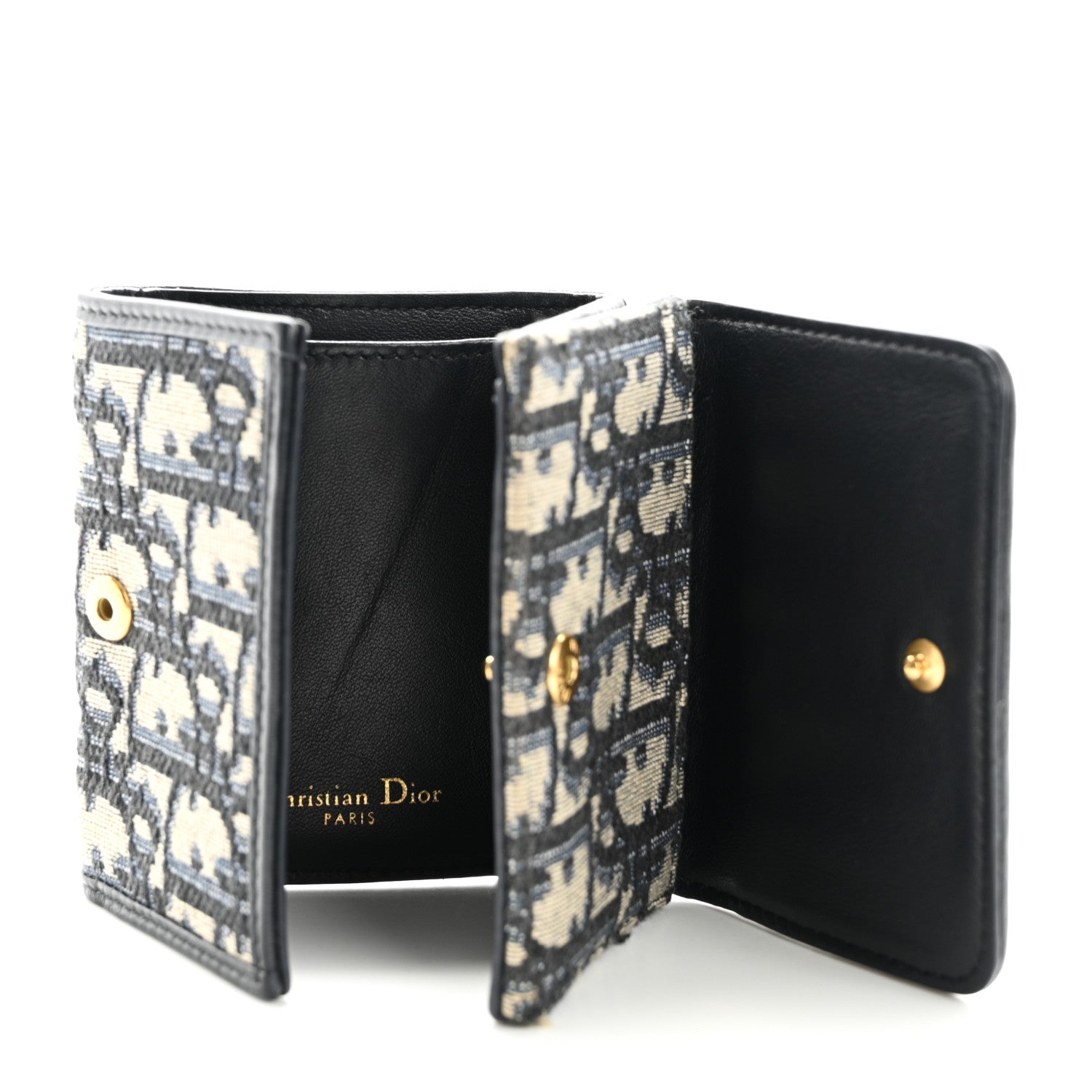 Christian Dior Oblique Compact Wallet Blue 5 of 12