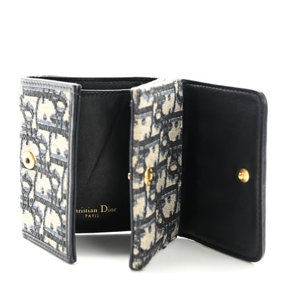 Christian Dior Oblique Compact Wallet Blue 5 of 12