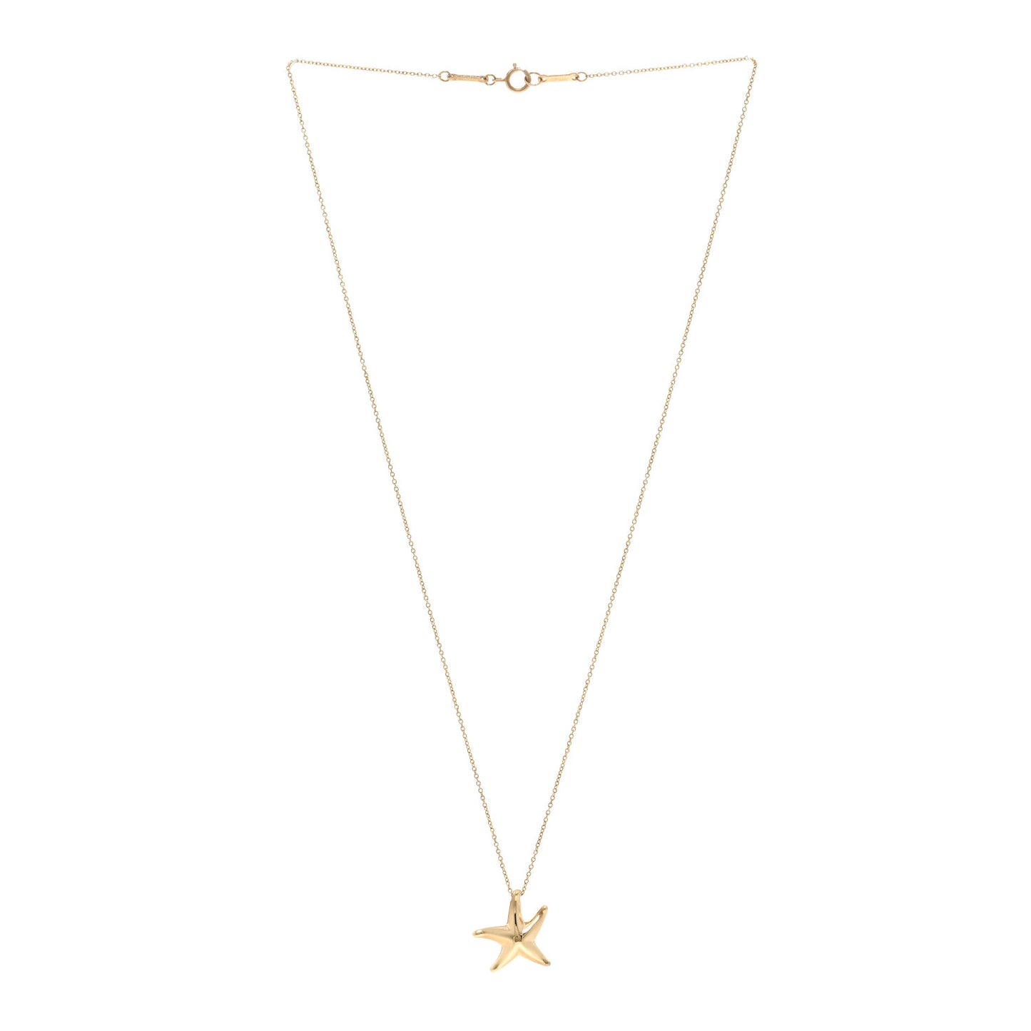 18K Yellow Gold 15mm Elsa Peretti Starfish Pendant Necklace