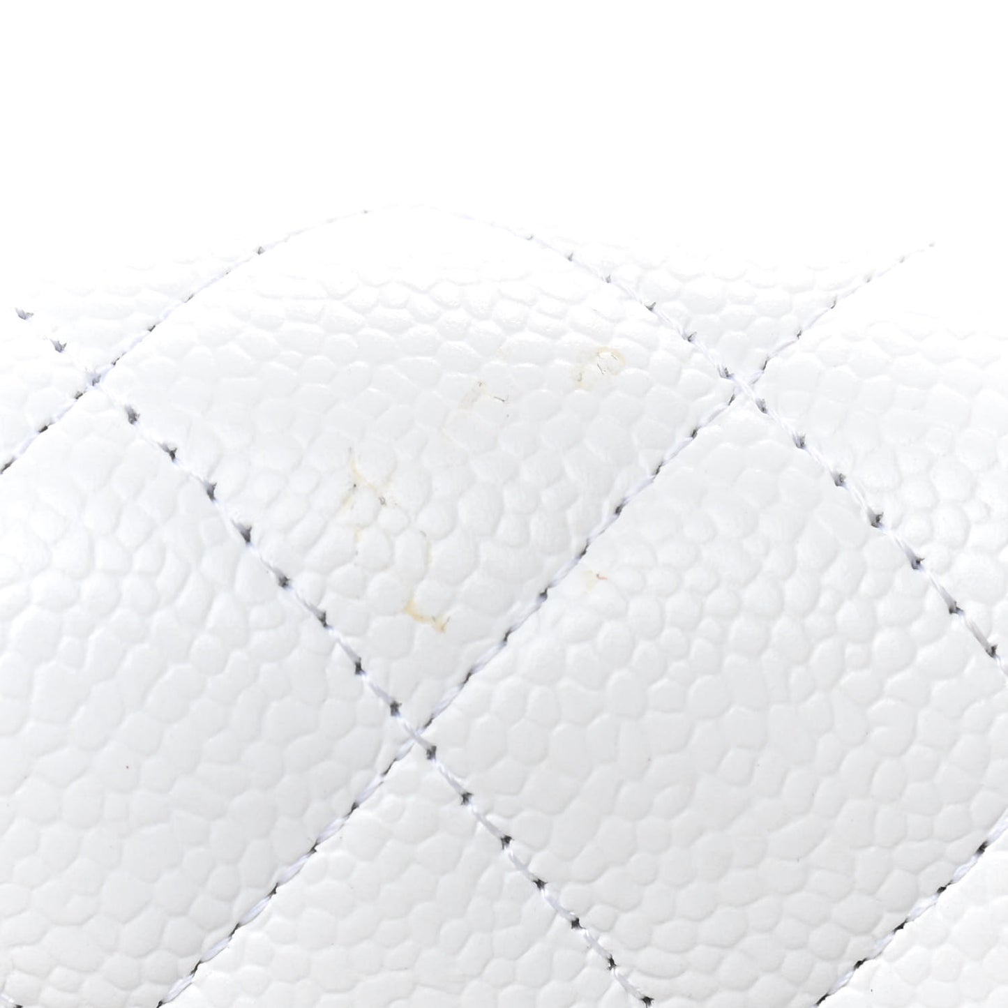 Caviar Quilted Medium Double Flap White