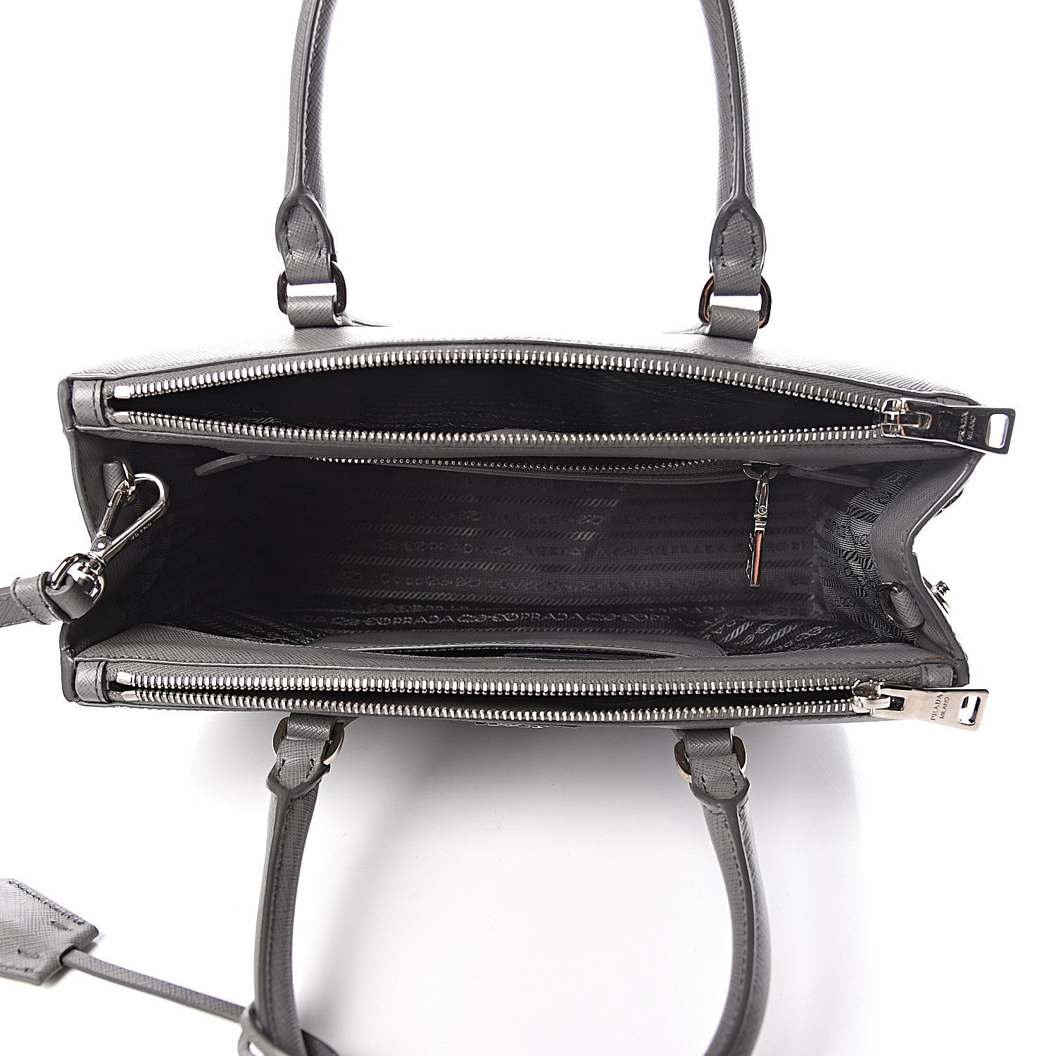 Prada Saffiano Small Galleria Double Zip Tote Marmo 6 of 13