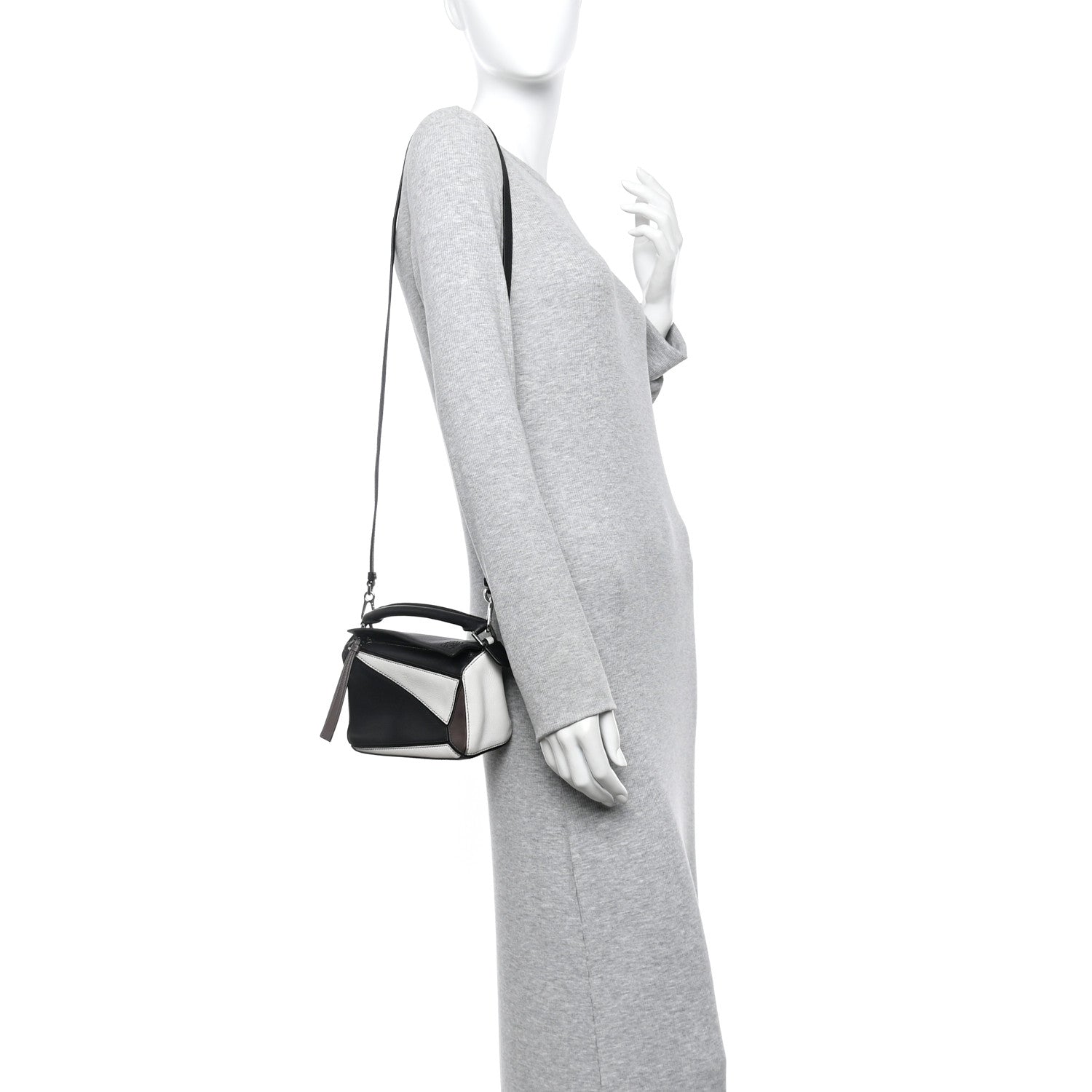 Loewe Calfskin Mini Puzzle Bag Black Taupe 2 of 14