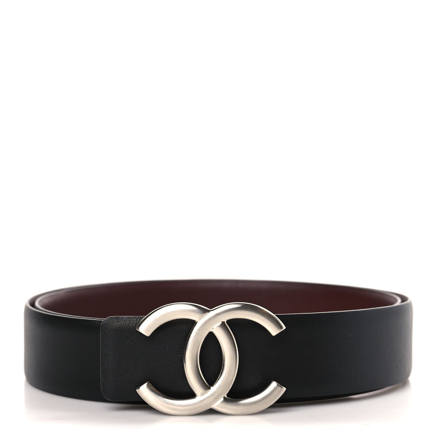 Calfskin CC Reversible Belt 90/36 Black Burgundy