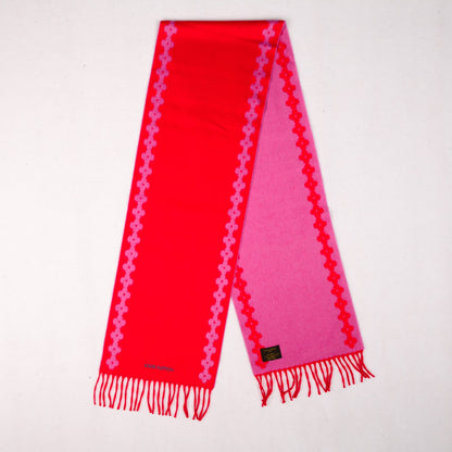 Louis Vuitton Cashmere Flowers River Scarf Ruby 3 of 4