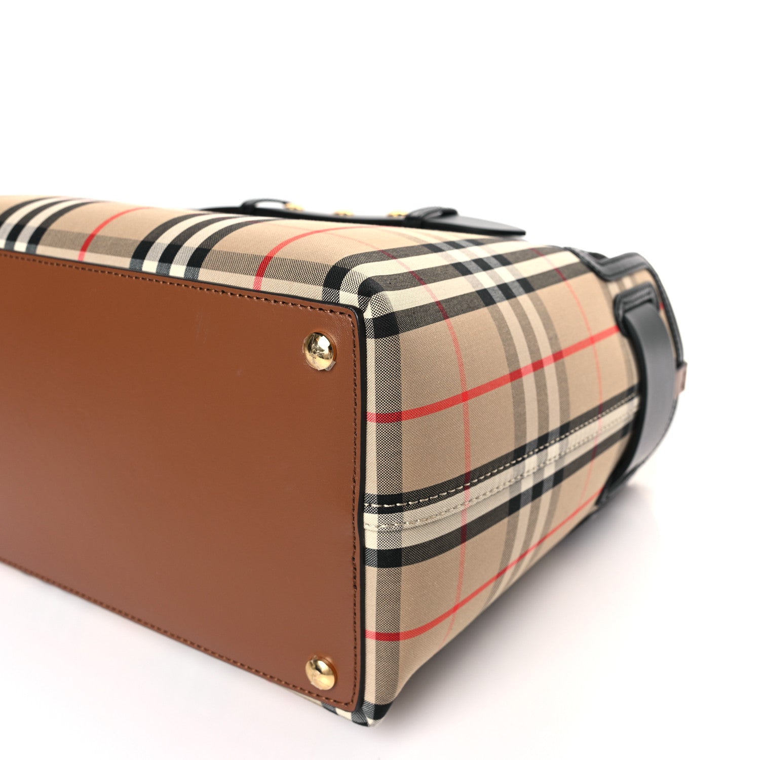 Burberry Calfskin Vintage Check Triple Stud Mini Belt Bag Archive Beige 8 of 8