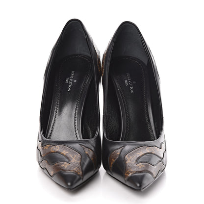 Louis Vuitton Calfskin Monogram Hypnotic Pumps 36.5 Black 2 of 8