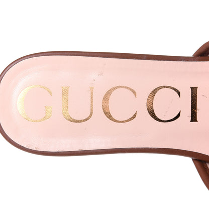 Gucci New Denim GG Monogram Miro Soft Calfskin Jolie Slide Sandals 38 Blue Tea Cuir Epilog 9 of 10